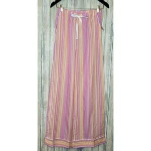Stars Above Womens XSmall Pajama Pants Pink Striped Hi Rise Wide Leg